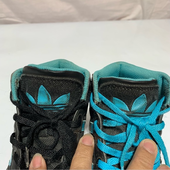 Adidas High Court Hi shoes black /blue size 12K - Picture 7 of 14